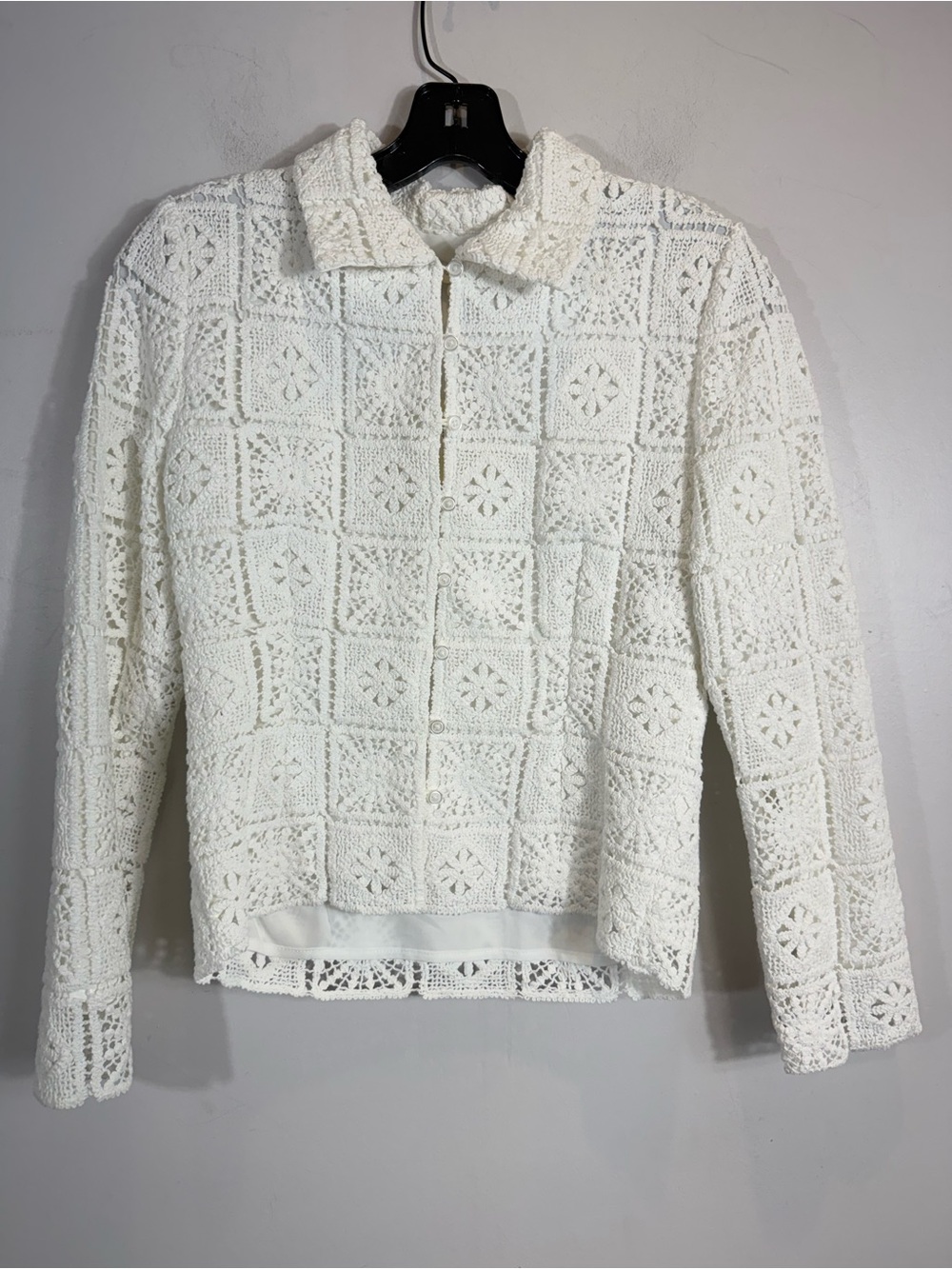 Favorite Daughter Crochet Dream Top White Cotton Crochet Button Shirt US XS - Picture 6 of 10